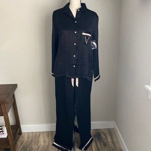 NWT Victoria Secret Black Satin Pajama Set